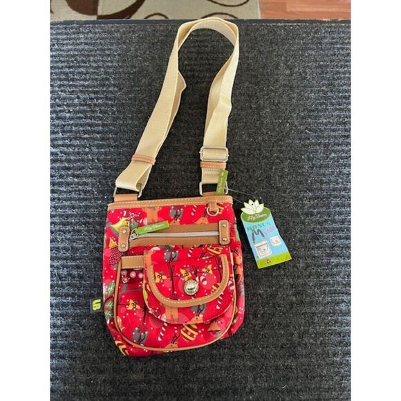 Lily Bloom Crossbody Purse and Wallet Festive Winter Holiday Themed Print - Picture 1 of 7